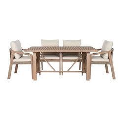 Trädgårdsmatsalsset i naturligt akaciaträ, 170 x 90 x 75 cm | Sea Side