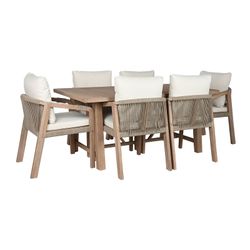 Trädgårdsmatsalsset i naturligt akaciaträ, 170 x 90 x 75 cm | Sea Side