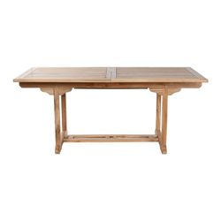 Ensemble de salle à manger de jardin en bois de teck naturel et blanc, 180 x 100 x 75 cm | Bord de mer