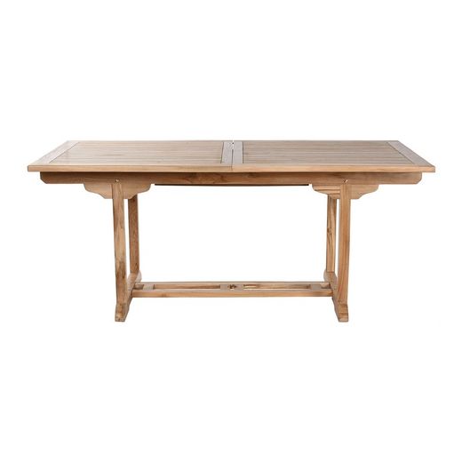 Ensemble de salle à manger de jardin en bois de teck naturel et blanc, 180 x 100 x 75 cm | Bord de mer