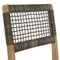 Teak wood and rope garden dining set in natural and brown, 150 x 90 x 75 cm | Sea Side