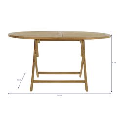 Teak wood and rope garden dining set in natural and brown, 150 x 90 x 75 cm | Sea Side