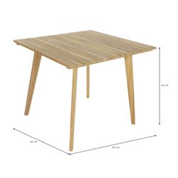 Tuineetset van teakhout en touw in naturel en bruin, 90 x 90 x 75 cm | Zeezijde