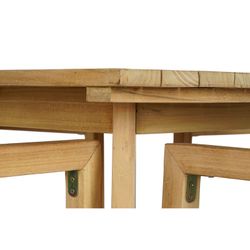 Tuineetset van teakhout en touw in naturel en bruin, 90 x 90 x 75 cm | Zeezijde