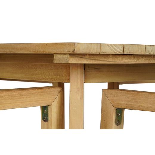 Tuineetset van teakhout en touw in naturel en bruin, 90 x 90 x 75 cm | Zeezijde