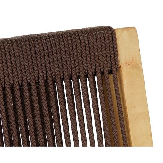 Tuineetset van teakhout en touw in naturel en bruin, 90 x 90 x 75 cm | Zeezijde