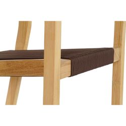 Tuineetset van teakhout en touw in naturel en bruin, 90 x 90 x 75 cm | Zeezijde