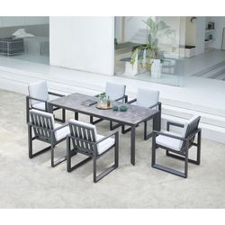 Garten-Essgruppe aus anthrazitfarbenem Aluminium | Onyx