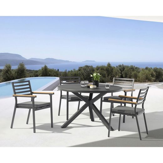 Garden dining set in anthracite aluminum | Yowah + Broome