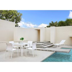 Garden dining set in white aluminum | Adin + Orick