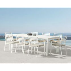 Garten-Essgruppe aus weißem Aluminium | Noosa + Broome