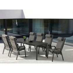 Anthracite aluminum garden dining set | Byron + Albury