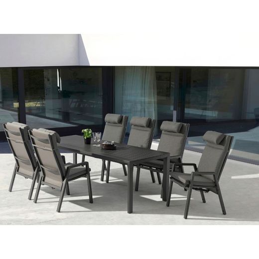 Anthracite aluminum garden dining set | Byron + Albury