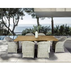 Conjunto de jantar para terraço em branco e natural | Arlington + Hermon