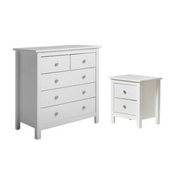 Bedroom set, chest of drawers and small table | bern