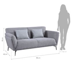 Zestaw dwóch dwu i trzyosobowych sof Pärumm Calabria kamienny szary, 185 x 90 x 80 cm / 230 x 90 x 80 cm