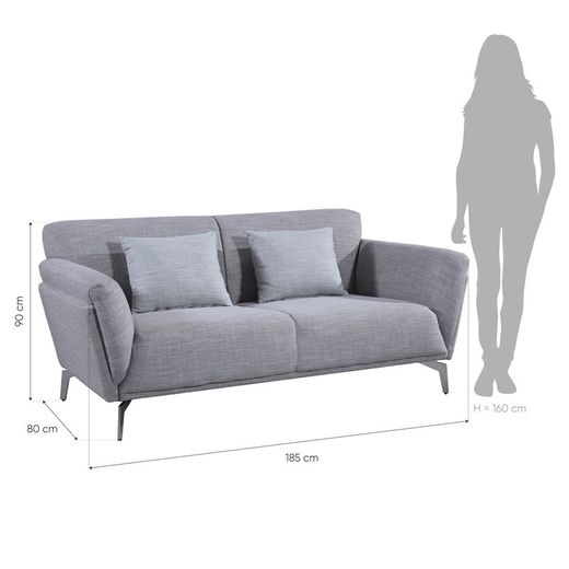 Zestaw dwóch dwu i trzyosobowych sof Pärumm Calabria kamienny szary, 185 x 90 x 80 cm / 230 x 90 x 80 cm