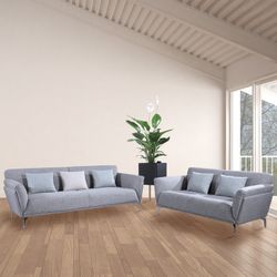 Zestaw dwóch dwu i trzyosobowych sof Pärumm Calabria kamienny szary, 185 x 90 x 80 cm / 230 x 90 x 80 cm