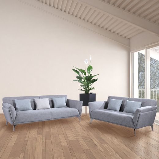 Zestaw dwóch dwu i trzyosobowych sof Pärumm Calabria kamienny szary, 185 x 90 x 80 cm / 230 x 90 x 80 cm