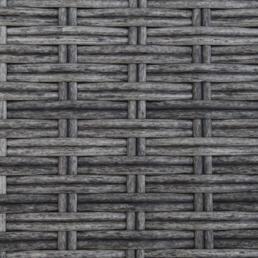 Conjunto de sofás de jardín con 3 Taburetes, Mesa de Acero y Ratán Gris