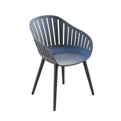 Aluminum and Resin Garden Set 2 Chairs + 1 Black Table