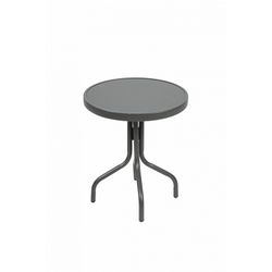 Conjunto para Terraza Exterior 2 Sillas y Mesa, Acero Negro / Gris