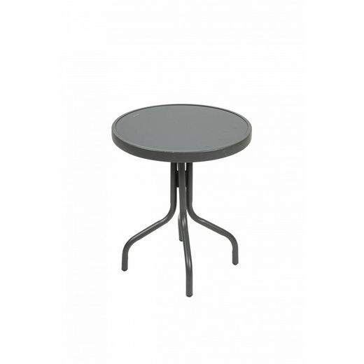 Conjunto para Terraza Exterior 2 Sillas y Mesa, Acero Negro / Gris