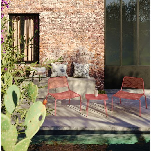 Set Terraza Sakura Acero Rojo