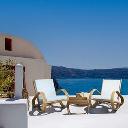 Rattan garden set in natural and white | Parma