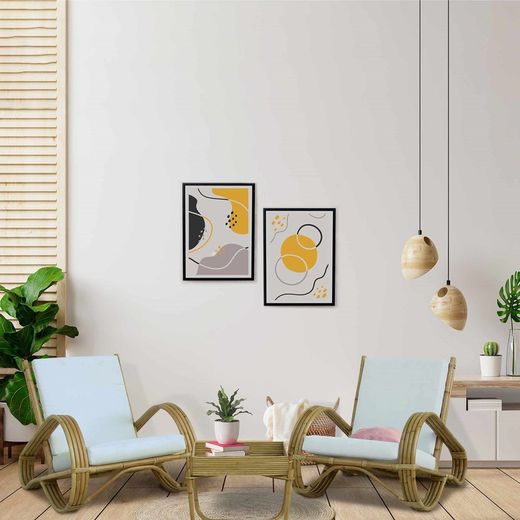 Rattan garden set in natural and white | Parma