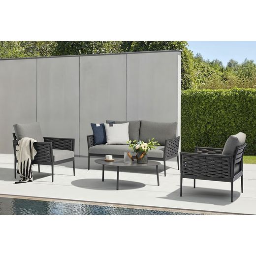 Garden set in anthracite aluminum and rope | Walga