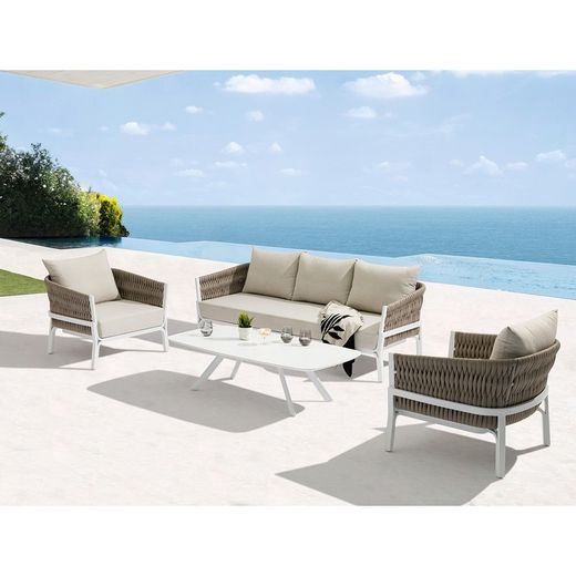 Conjunto de jardín en aluminio blanco | Anmore