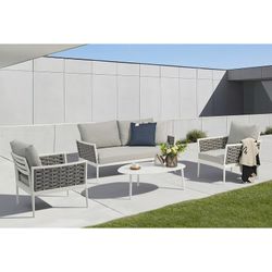 Garden set in white aluminum and rope | Walga