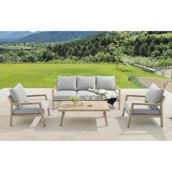 Garden set in aluminum and rope in natural color | harmony