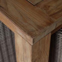 Wood and Resin Garden Set 1 Table + 8 Armchairs with Cushions