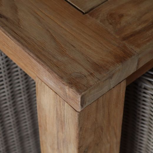 Wood and Resin Garden Set 1 Table + 8 Armchairs with Cushions