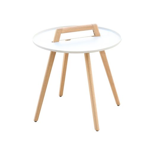 Wood and Resin Garden Set 2 Chairs + 1 White Table