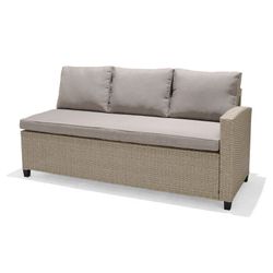Conjunto Sofá Esquinero y Mesa alta de Jardín Acero y Ratán Sintético Gris/ Natural