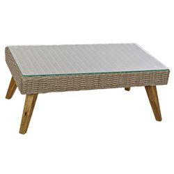 Ensemble de table, canapé et 2 fauteuils avec coussins de jardin en rotin synthétique gris