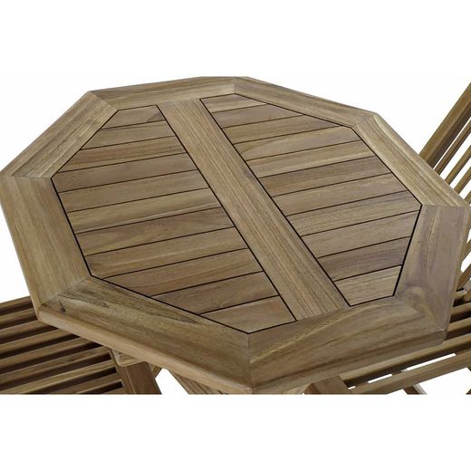 Ensemble table et 2 chaises de jardin en teck