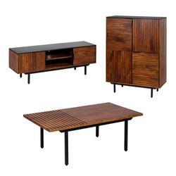 Living room set consisting of a high sideboard, a TV unit and a coffee table | Abner