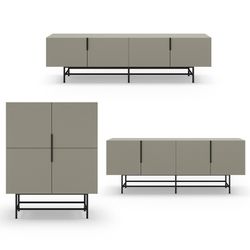 Living room set consisting of a sideboard, a tall sideboard, and a TV stand in green | Eldia