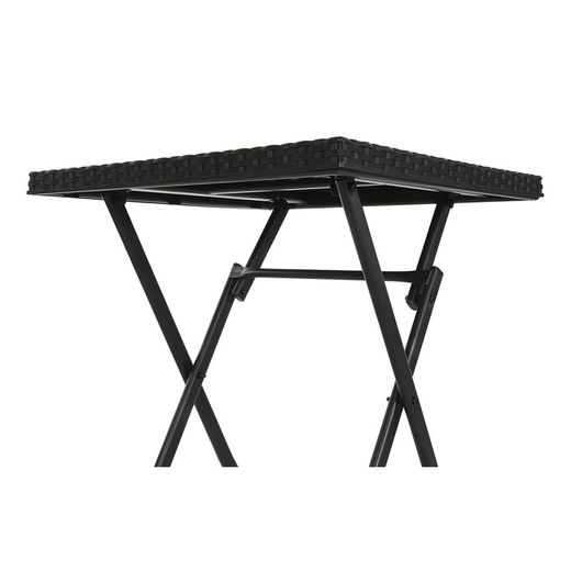 Conjunto de cadeiras de terraço em vime sintético e aço preto, 58 x 58 x 71,5 cm | Lado Mar