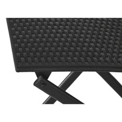 Conjunto de cadeiras de terraço em vime sintético e aço preto, 58 x 58 x 71,5 cm | Lado Mar