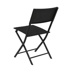 Conjunto de cadeiras de terraço em vime sintético e aço preto, 58 x 58 x 71,5 cm | Lado Mar