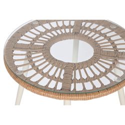 Zestaw foteli ogrodowych z syntetycznego rattanu i metalu w kolorze naturalnym i białym, 67 x 72 x 85 cm | Strona morska