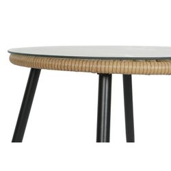Zestaw foteli ogrodowych z rattanu syntetycznego i metalu w kolorze naturalnym i czarnym, 67 x 72 x 85 cm | Strona morska