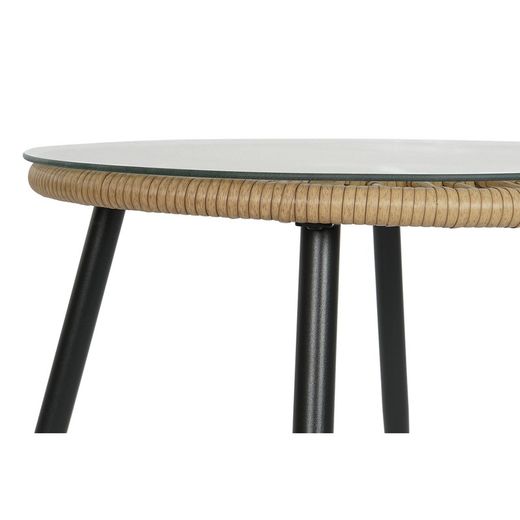 Zestaw foteli ogrodowych z rattanu syntetycznego i metalu w kolorze naturalnym i czarnym, 67 x 72 x 85 cm | Strona morska
