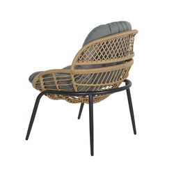 Zestaw foteli ogrodowych z rattanu syntetycznego i metalu w kolorze naturalnym i czarnym, 67 x 72 x 85 cm | Strona morska