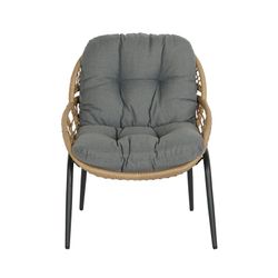 Zestaw foteli ogrodowych z rattanu syntetycznego i metalu w kolorze naturalnym i czarnym, 67 x 72 x 85 cm | Strona morska